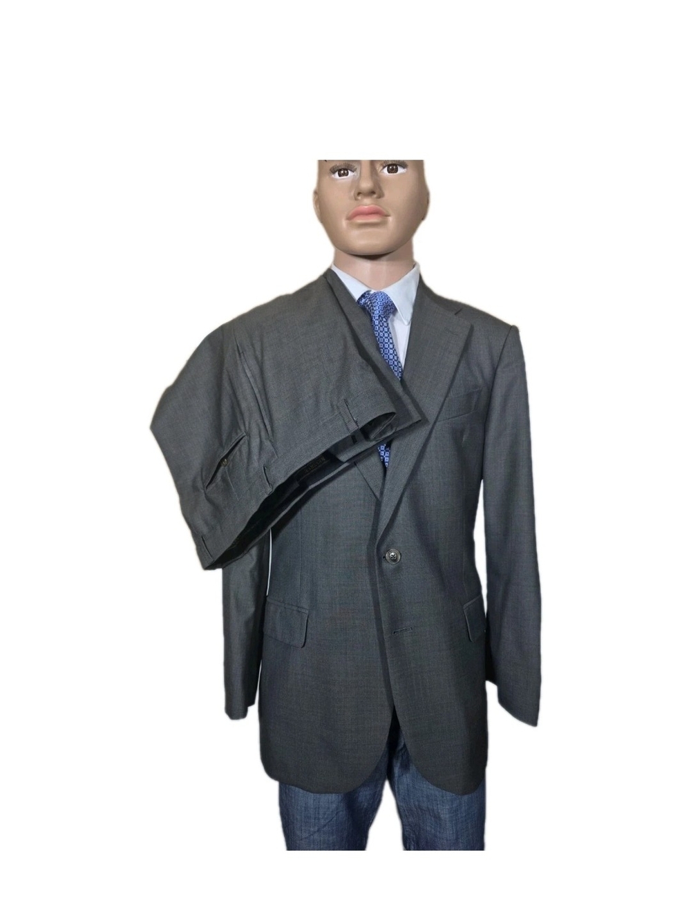Jos A Bank Reserve Suit 39R 36x29 Gray Wool Vitale Barberis Canonico Italy...